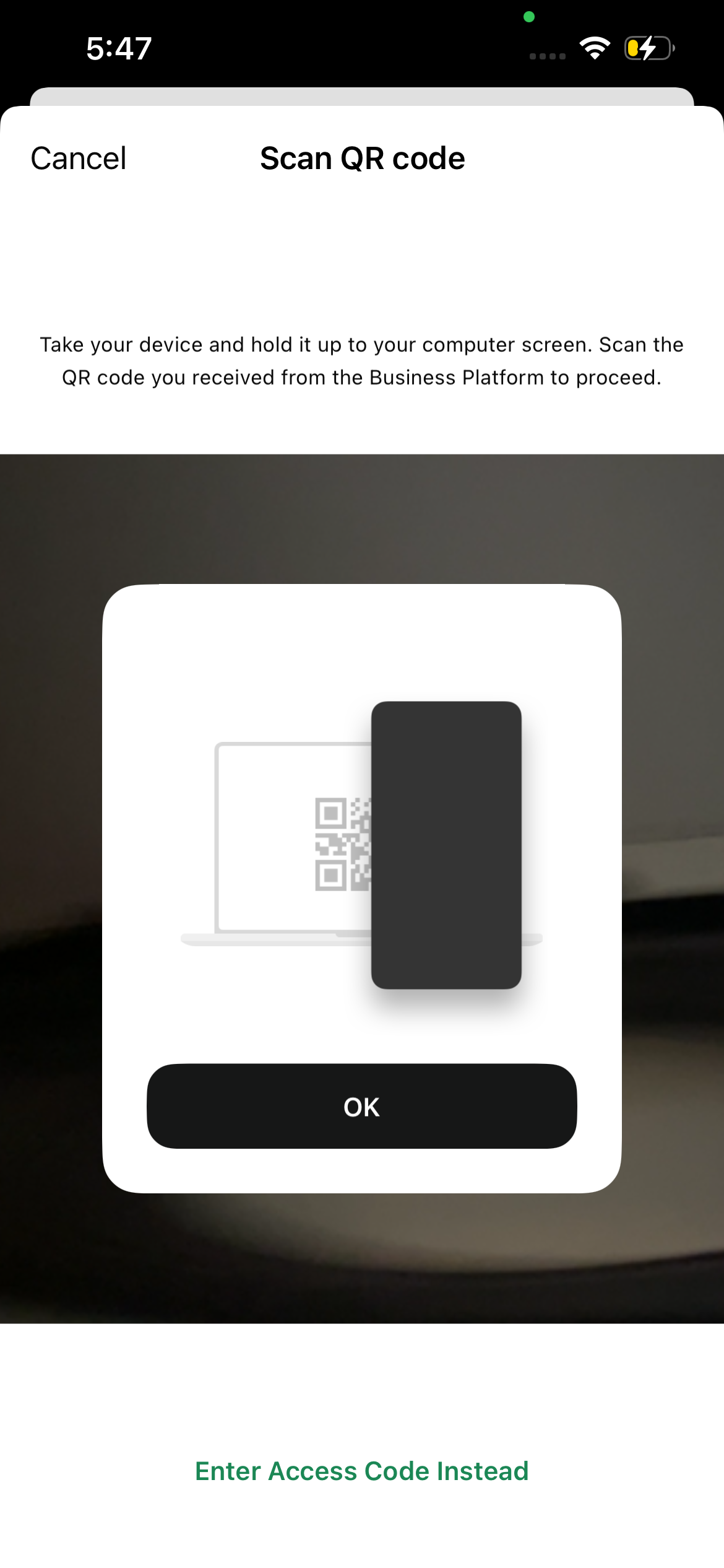 Guide QR code scanning
